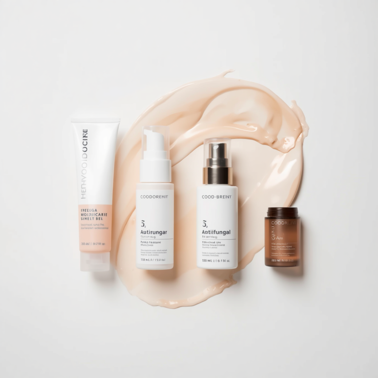 Acné fongique visage routine - nettoyant hydratant SPF et traitement antifongique adaptés